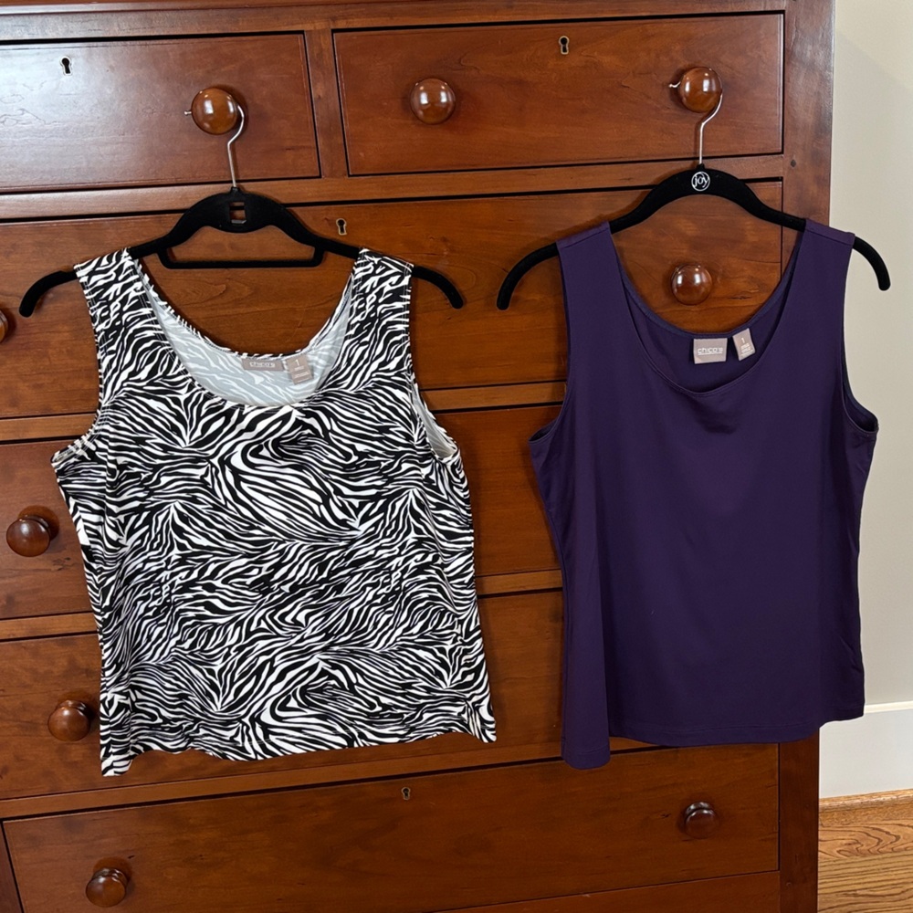 Purple and Zebra Print Sleeveless Tops